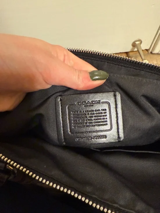 Coach Black/Charcoal Signature Tote with Leather Trim - Picture 7 of 11